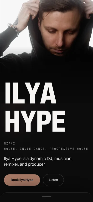 Ilya Hype EPK on a phone
