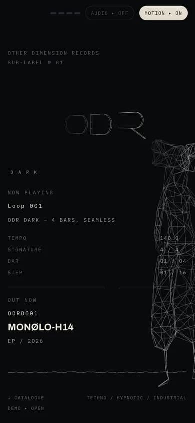 ODR Dark website on a phone
