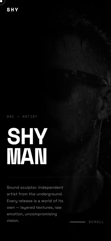 ShyMan website on a phone